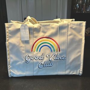 Time and Tru Good Vibes Club Tote Bag NWT! 🌈